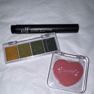 ColourPop Heart Blush Lucky U e.l.f. Intense Ink Eyeliner & Eyeshadow